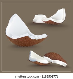 Coconut, coconut or coconut Brown Suitable for spa illustrations or other illustrations.