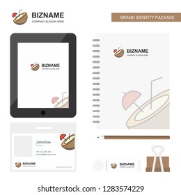 Coconut Business Logo, Tab App, Diary PVC Employee Card and USB Brand Stationary Package Design Vector Template