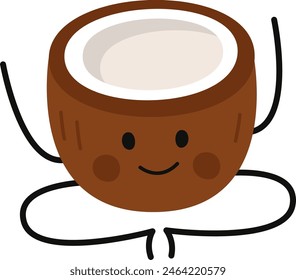 Caricatura de coco Ilustración vectorial de personaje