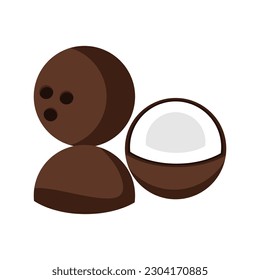 Icono de la caricatura de coco. Ilustración vectorial.