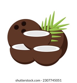 Icono de la caricatura de coco. Ilustración vectorial.