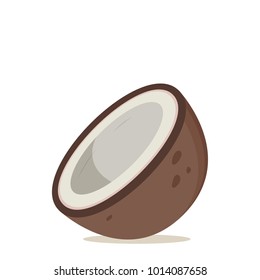 Coconut cartoon vector. free space for text. wallpaper. background.