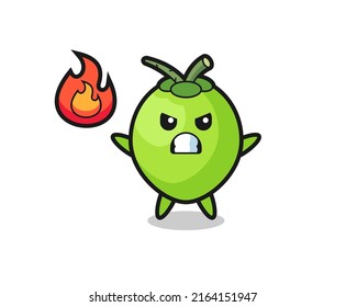 Coconut Character Cartoon Angry Gesture Cute Stock Vector (Royalty Free ...