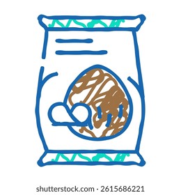 coconut chips snack doodle icon sketch vector. coconut chips snack sign. isolated symbol illustration