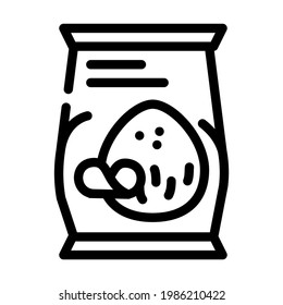 coconut chips snack line icon vector. coconut chips snack sign. isolated contour symbol black illustration