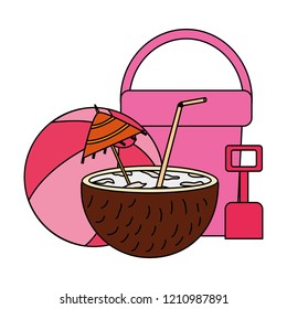 coconut cocktail ball and bag tropical summer