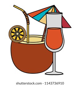 coconut cocktail with cup