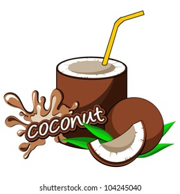 Coconut cocktail. Coconut drink bottle.