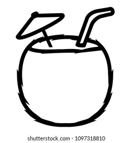 Coconut cocktail icon