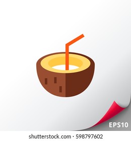 Coconut cocktail icon