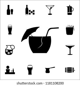coconut cocktail icon. Bar icons universal set for web and mobile