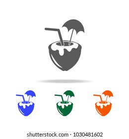 Coconut cocktail icon. Element of Beach holidays multi colored icons for mobile concept and web apps. Thin line icon for website design and development, app development on white background
