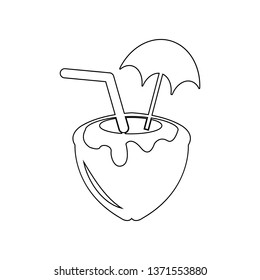 Coconut cocktail icon. Element of Beach for mobile concept and web apps icon. Outline, thin line icon for website design and development, app development