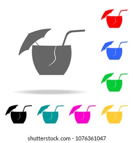 coconut cocktail icon. Elements of bar in multi colored icons. Premium quality graphic design icon. Simple icon for websites, web design, mobile app, info graphics on white background