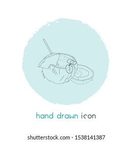 Coconut cocktail icon line element. Vector illustration of coconut cocktail icon line isolated on clean background for your web mobile app logo design.