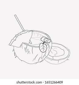 Coconut cocktail icon line element. Vector illustration of coconut cocktail icon line isolated on clean background for your web mobile app logo design.