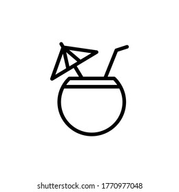 Coconut, cocktail icon. Simple line, outline vector elements of vacation icons for ui and ux, website or mobile application