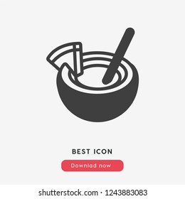 coconut cocktail icon vector