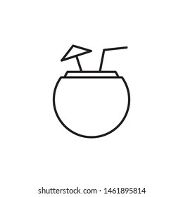 Coconut cocktail icon vector on white background