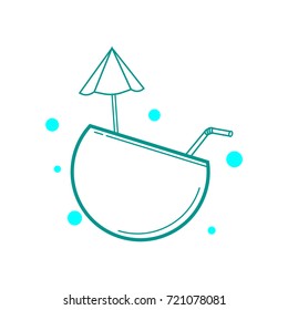 coconut cocktail icon vector summer
