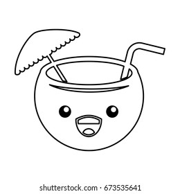 coconut cocktail kawaii character