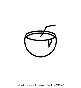 Coconut cocktail line icon