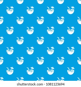 Coconut cocktail pattern vector seamless blue repeat for any use