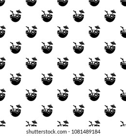 Coconut cocktail pattern vector seamless repeating for any web design