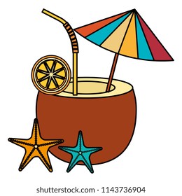 coconut cocktail with starfish