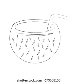 coconut cocktail with straw