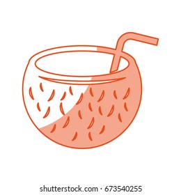 coconut cocktail with straw