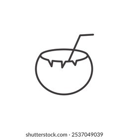COCONUT COCKTAIL stroke icon in black