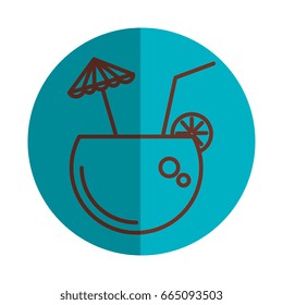 coconut cocktail with umbrella
