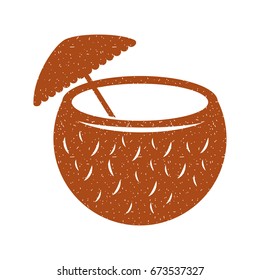 coconut cocktail with umbrella