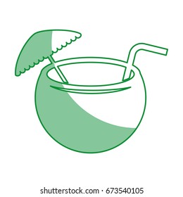 coconut cocktail with umbrella