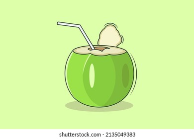 coconut cocktail vector design graphic