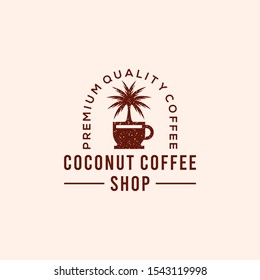 Coconut Coffee Shop Premium Logo
