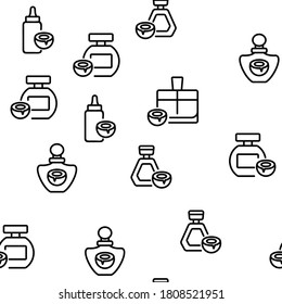 Coconut Cosmetic Pack Vector Seamless Pattern Thin Line Illustration