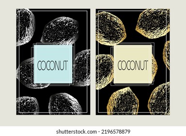 
cubierta de coco con fondo negro