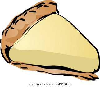 Coconut cream Pie, hand drawn retro illustration