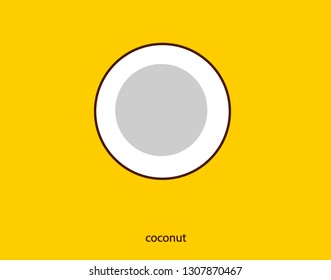 coconut in a cut on a yellow background