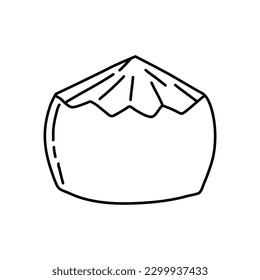  coconut cut open vector graphics in doodle or sketch style