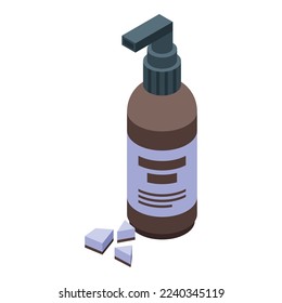 Coconut dispenser icon isometric vector. Cosmetic cream. Milk oil