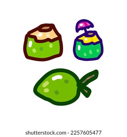 doodle de coco. puede usarse para pegatinas, etc