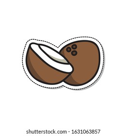 coconut doodle icon, vector illustration