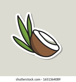 Kokosdoodaufkleber, Vektorillustration