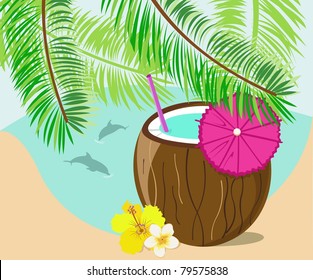 Coconut drink at the beach