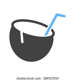 Coconut, drink, beach icon vector image. Can also be used for summer, recreation and fun. Suitable for use on mobile apps, web apps and print media.
