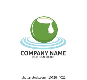 coconut drink beverage vector icon logo design template