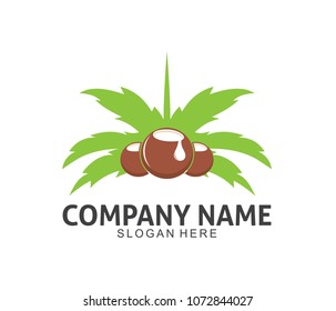 coconut drink beverage vector icon logo design template